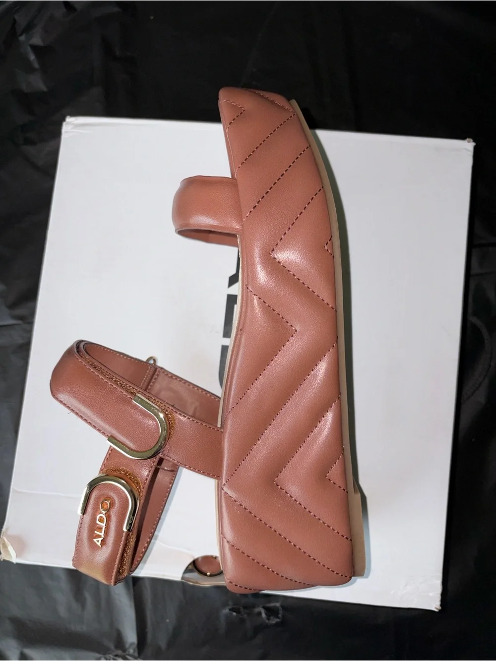 Aldo Quilted Light Mauve Platform Sandals, NWOT, Sz 8.5
